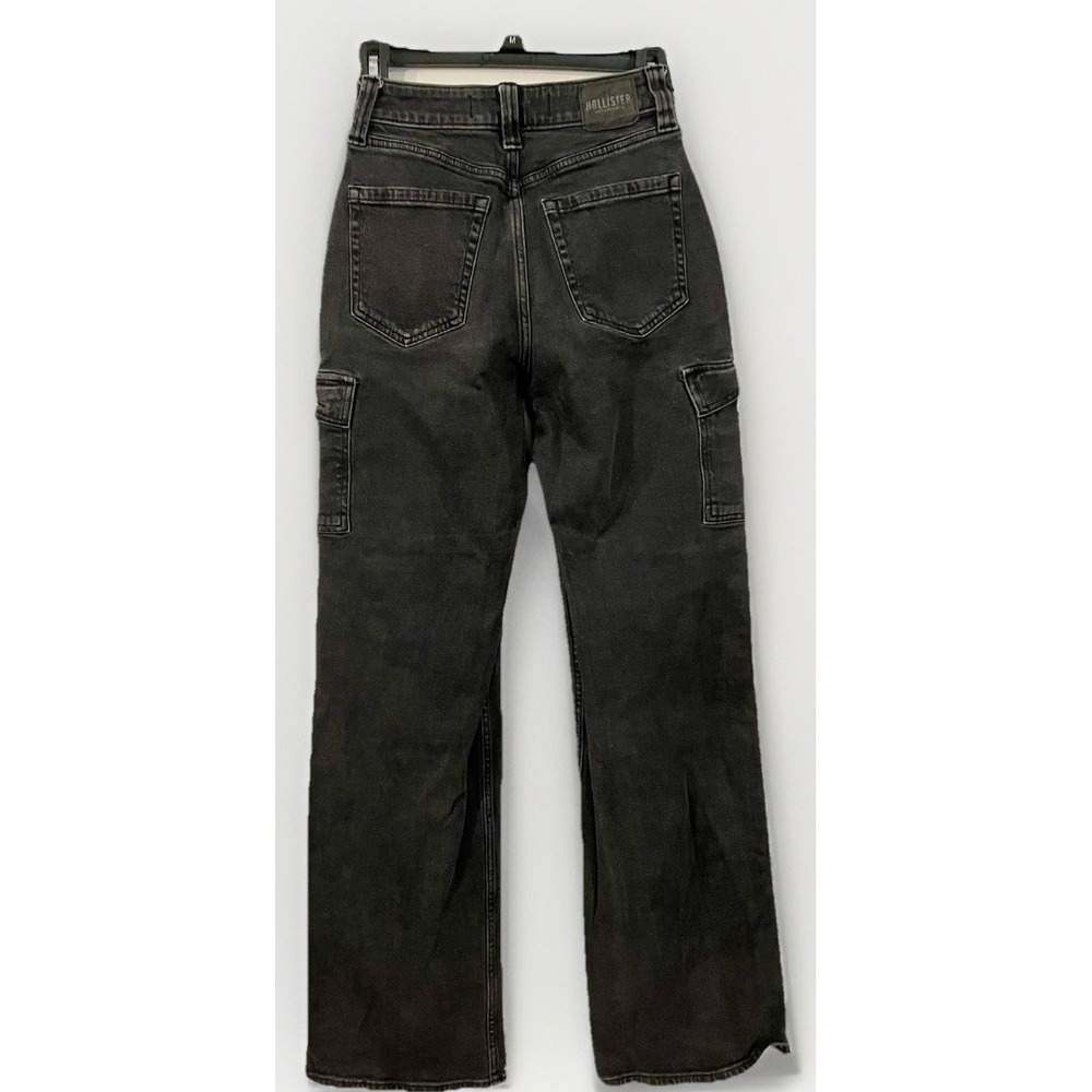 Hollister Women's Black High Rise Vintage Baggy Jeans Size 0 25 Y2K Retro Cargo
